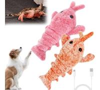 fjaldjfu Wiggly Lobster Dog Toy, Moving Dog Toys USB Charging, Interactive Toys for Dog Cat Soft Washable, 26cm Plush Jumping Lobster for Boredom Teething Medium Dogs (Mix)