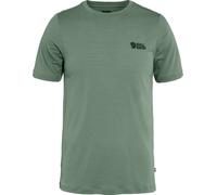 Fjall Raven - Ropa de senderismo - Abisko Wool Logo SS M Patina Green de Lana - Talla XL - Verde Verde XL