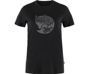 Fjall Raven - Ropa de senderismo mujer - Abisko Wool Fox SS W Black - Iron Grey de Lana - Talla XS - Negro Negro XS