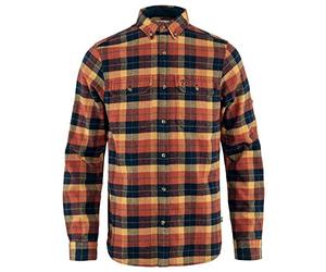 Fjallraven 81373-215-555 Singi Heavy Flannel Shirt M Shirt Hombre Autumn Leaf-Dark Navy Tamaño M