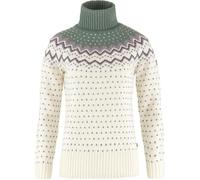 FJALLRAVEN 84792-113-614 Övik Knit Roller Neck W Sweatshirt Mujer Chalk White-Patina Green Tamaño XXS