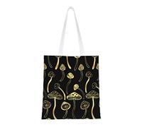 FJAUOQ Bolsas de lona de mármol para mujer, bolsas de comestibles reutilizables, bolsas de viaje para el trabajo, viajes, compras, Setas mágicas, Talla única, Bolsa de lona y playa