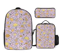 FJAUOQ Bonito juego de mochila con patrón Capybaras, 3 piezas, kit de mochila de bolsa de almuerzo, estuche para lápices, gran capacidad, Bonito patrón de Capybaras, Talla única, Mochilas