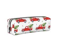 FJAUOQ Caja de lápices Christmas Trucks Pencil Case with Zipper Durable Portable Pen Pouch Office Storage Bag Travel Toiletry Holder for Women Men