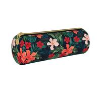 FJAUOQ Caja de lápices Colorful Hawaiian Flowers Pencil Case with Zipper Durable Portable Pen Pouch Office Storage Bag Travel Toiletry Holder for Women Men