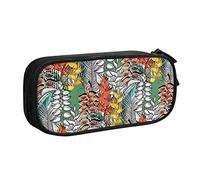 FJAUOQ Caja de lápices Combined Heliconia Pencil Case Compartments Pen Pouch Box Multifunctional Makeup Bag Holder Large Storage Stationery Organizer with Zipper for Office Travel