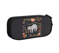 FJAUOQ Caja de lápices Cute Baby Sloth on The Tree Pencil Case Compartments Pen Pouch Box Multifunctional Makeup Bag Holder Large Storage Stationery Organizer with Zipper for Office Travel