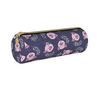 FJAUOQ Caja de lápices Cute Pink Pig Pencil Case with Zipper Durable Portable Pen Pouch Office Storage Bag Travel Toiletry Holder for Women Men