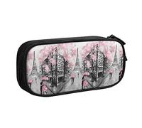 FJAUOQ Caja de lápices Eiffel Tower Pencil Case Compartments Pen Pouch Box Multifunctional Makeup Bag Holder Large Storage Stationery Organizer with Zipper for Office Travel