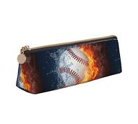 FJAUOQ Caja de lápices Fire Baseball Pencil Case with Zipper Durable Portable Pen Pouch Office Storage Bag Travel Toiletry Holder for Women Men