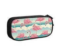 FJAUOQ Caja de lápices Flamingo Pencil Case Compartments Pen Pouch Box Multifunctional Makeup Bag Holder Large Storage Stationery Organizer with Zipper for Office Travel