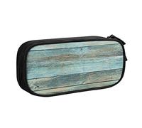 FJAUOQ Caja de lápices Green Wood Pencil Case Compartments Pen Pouch Box Multifunctional Makeup Bag Holder Large Storage Stationery Organizer with Zipper for Office Travel