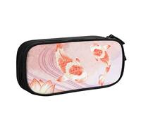 FJAUOQ Caja de lápices Koi Peach Blossom Pencil Case Compartments Pen Pouch Box Multifunctional Makeup Bag Holder Large Storage Stationery Organizer with Zipper for Office Travel