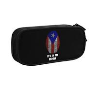 FJAUOQ Caja de lápices Puerto Rico Flag-It's in My DNA Pencil Case Compartments Pen Pouch Box Multifunctional Makeup Bag Holder Large Storage Stationery Organizer with Zipper for Office Travel