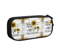 FJAUOQ Caja de lápices Sunflower You Are My Sunshine Pencil Case Compartments Pen Pouch Box Multifunctional Makeup Bag Holder Large Storage Stationery Organizer with Zipper for Office Travel