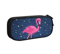 FJAUOQ Caja de lápices The Cute Beautiful Pink Flamingo Pencil Case Compartments Pen Pouch Box Multifunctional Makeup Bag Holder Large Storage Stationery Organizer with Zipper for Office Travel