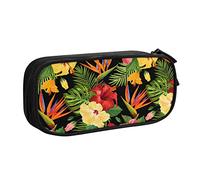 FJAUOQ Caja de lápices Watercolor Tropical Flowers Pencil Case Compartments Pen Pouch Box Multifunctional Makeup Bag Holder Large Storage Stationery Organizer with Zipper for Office Travel