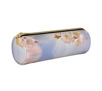 FJAUOQ Caja de lápices White Cherry Blossom Pencil Case with Zipper Durable Portable Pen Pouch Office Storage Bag Travel Toiletry Holder for Women Men