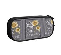 FJAUOQ Caja de lápices You Are My Sunshine Pencil Case Compartments Pen Pouch Box Multifunctional Makeup Bag Holder Large Storage Stationery Organizer with Zipper for Office Travel