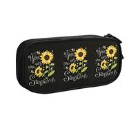 FJAUOQ Caja de lápices You Are My Sunshine Sunflower Pencil Case Compartments Pen Pouch Box Multifunctional Makeup Bag Holder Large Storage Stationery Organizer with Zipper for Office Travel