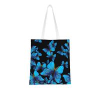 FJAUOQ Clover - Bolsas de lona para mujer, bolsas de comestibles reutilizables, bolsas de viaje para el trabajo, viajes, compras, Mariposa2, Talla única, Bolsa de lona y playa