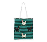 FJAUOQ Clover - Bolsas de lona para mujer, bolsas de comestibles reutilizables, bolsas de viaje para el trabajo, viajes, compras, gallina, Talla única, Bolsa de lona y playa