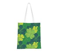 FJAUOQ Clover - Bolsas de lona para mujer, bolsas de comestibles reutilizables, bolsas de viaje para el trabajo, viajes, compras, Clover3, Talla única, Bolsa de lona y playa