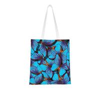 FJAUOQ Clover - Bolsas de lona para mujer, bolsas de comestibles reutilizables, bolsas de viaje para el trabajo, viajes, compras, Mariposa1, Talla única, Bolsa de lona y playa