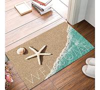 FJAUOQ Door Mat for Front Door Welcome Beach Starfish Kitchen Rug Non-Slip Entry Way Doormat,Floor Mat for Bathroom/Bedroom/Living Room 16x24in