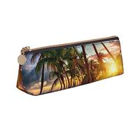 FJAUOQ Estuche de piel con estampado de Islas del Extranjero, estuche para bolígrafos, estuche triangular portátil con cremallera para oficina, White, Talla única, Estuche para lápices