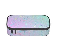 FJAUOQ Estuche moderno con textura marmoleada, triangular, de gran capacidad, bolsa para bolígrafos, bolsa de cosméticos pequeña para mujeres y hombres, Black, Talla única, Estuche para lápices