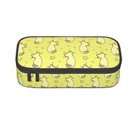 FJAUOQ Estuche para lápices con diseño de gato de dibujos animados, triángulo de gran capacidad, bolsa de cosméticos pequeña para mujeres y hombres, Black, Talla única, Estuche para lápices