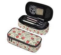 FJAUOQ Estuche para lápices con Estampado de Amor de Fresa Estuche para lápices de Gran Capacidad, Estuche portátil para lápices para Adultos y Oficina, 8.3 "L x 3.9" W x 2 "H