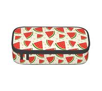 FJAUOQ Estuche para lápices con patrón de sandía, triángulo de gran capacidad, bolsa para bolígrafos, bolsa de cosméticos pequeña para mujeres y hombres, Black, Talla única, Estuche para lápices