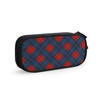FJAUOQ Estuche para lápices de gran capacidad con diseño de lunares azules y verdes, fondo negro, diseño moderno, arte abstracto, círculo, simple, para escuela, oficina, estudiantes, niñas y niños,