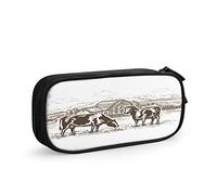 FJAUOQ Estuche para lápices de gran capacidad con temática de música retro, regalo clásico de notas de violín, diseño moderno, simple bolsa de papelería, soporte para escuela, oficina, estudiantes,