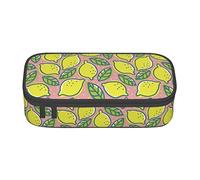 FJAUOQ Estuche para lápices de limón, triángulo de gran capacidad, bolsa de bolígrafos, bolsa de cosméticos pequeña para mujeres y hombres, Black, Talla única, Estuche para lápices