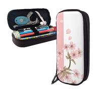 FJAUOQ Estuche para lápices, diseño de flamencos y piscina, gran capacidad, organizador de artículos de papelería simple para oficina, viaje, caja de soporte, Sakura romántica, Talla única, Estuche