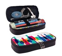 FJAUOQ Estuche para lápices, estuche de cuero de gran capacidad, bonito bolso de maquillaje de oso pardo para mujeres y hombres, Botellas de vino, Talla única, Estuche para lápices