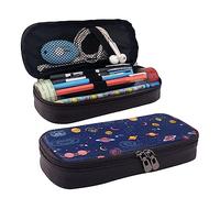 FJAUOQ Estuche para lápices, estuche de cuero de gran capacidad, bonito estuche de maquillaje de hongos comestibles para mujeres y hombres, Galaxias de estrellas, Talla única, Estuche para lápices