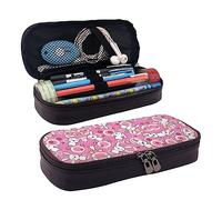 FJAUOQ Estuche para lápices, estuche de cuero de gran capacidad, bonito estuche de maquillaje para notas musicales para mujeres y hombres, Animales de dibujos animados, Talla única, Estuche para