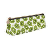 FJAUOQ Estuche triangular para bolígrafos, diseño de frutas kiwi, caja de papelería, bolsa de almacenamiento de oficina, bolsas de cosméticos, White, Talla única, Estuche para lápices