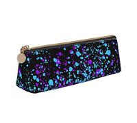 FJAUOQ Estuche triangular para bolígrafos que brilla en la oscuridad con salpicaduras de neón, caja de papelería, bolsa de almacenamiento de oficina, bolsas de cosméticos, White, Talla única, Estuche