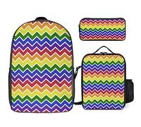 FJAUOQ Free Mom Hugs LGBTQ Pride Month - Juego de mochila de 3 piezas, bolsa de almuerzo, estuche para lápices, gran capacidad, Lgbtq Orgullo Boca Arco Iris Gay, Talla única, Mochilas