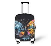 FJAUOQ Funda de equipaje de viaje con pintura a mano alzada de pavo real, protector de plumas de pavo real, lavable, para equipaje de 18 a 32 pulgadas, Graffiti Butterfly Splash, S(18-21 IN)