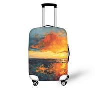 FJAUOQ Funda para equipaje de calavera del Día de los Muertos, tamaño mediano, de elastano, protector de pintura artística de Halloween, resistente al polvo y a los arañazos, se adapta a 45,7 a 81,3