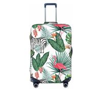 FJAUOQ Funda protectora de equipaje con diseño de flamenco y hojas de palmera tropical, lavable, se adapta a equipaje de 18 a 32 pulgadas (no incluye maleta), Como se muestra en la imagen, S