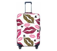 FJAUOQ Funda protectora de maleta de viaje con diseño de labios de leopardo con purpurina, lavable, se adapta a equipaje de 18 a 32 pulgadas (no incluye maleta), Como se muestra en la imagen, M