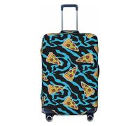 FJAUOQ Funda protectora para equipaje con estampado de leopardo azul pizza, lavable, se adapta a equipaje de 18 a 32 pulgadas (no incluye maleta), Como se muestra en la imagen, XL