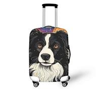FJAUOQ Funda protectora para equipaje, diseño de calavera del Día de los Muertos, para vacaciones en la playa, con cremallera, adecuada para 18-32 pulgadas, Border Collie Art Painting, XL(29-32 IN)